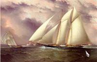 James E Buttersworth - Schooner Racing off New York Harbor